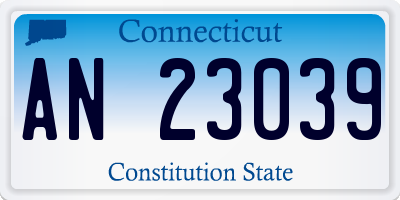 CT license plate AN23039