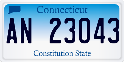 CT license plate AN23043