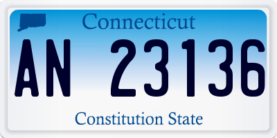 CT license plate AN23136