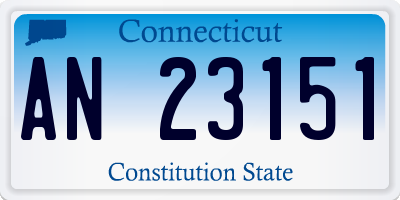 CT license plate AN23151