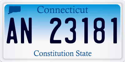 CT license plate AN23181