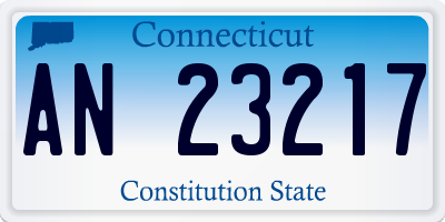 CT license plate AN23217