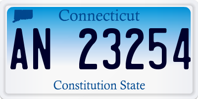 CT license plate AN23254