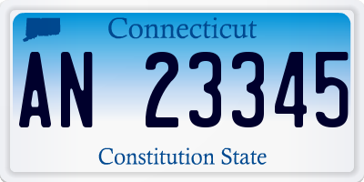 CT license plate AN23345