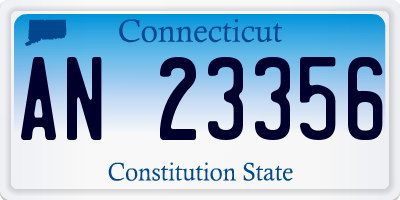 CT license plate AN23356
