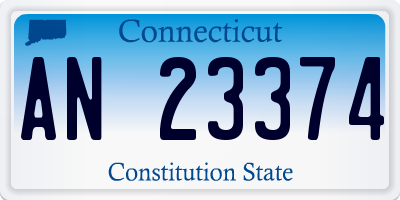 CT license plate AN23374