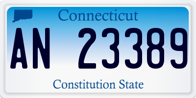 CT license plate AN23389