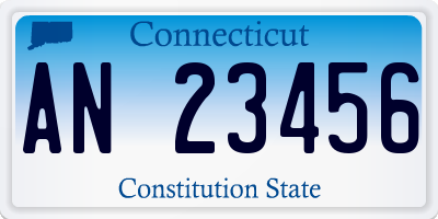CT license plate AN23456