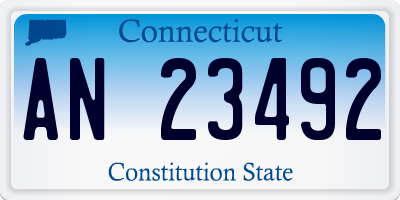 CT license plate AN23492