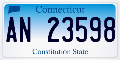 CT license plate AN23598