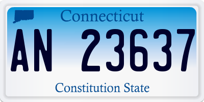 CT license plate AN23637