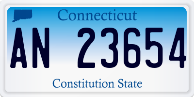 CT license plate AN23654