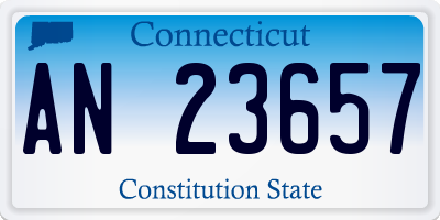 CT license plate AN23657