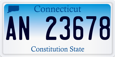 CT license plate AN23678