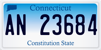 CT license plate AN23684