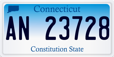 CT license plate AN23728