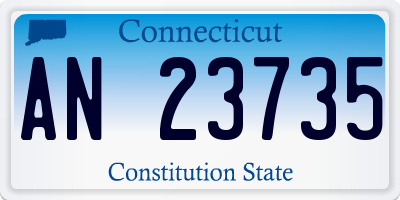 CT license plate AN23735