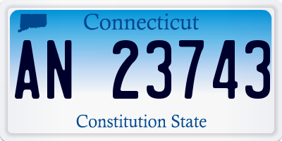 CT license plate AN23743