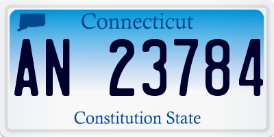 CT license plate AN23784