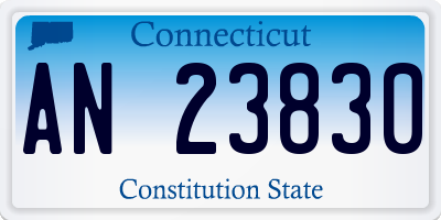 CT license plate AN23830