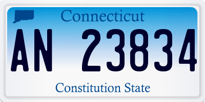 CT license plate AN23834