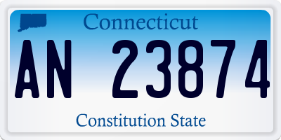 CT license plate AN23874