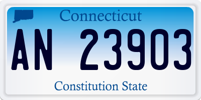 CT license plate AN23903