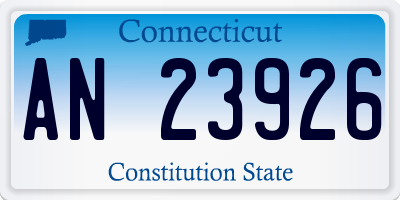 CT license plate AN23926