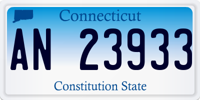 CT license plate AN23933