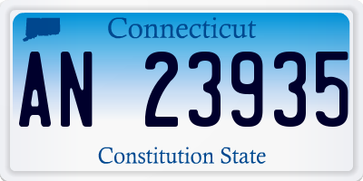 CT license plate AN23935