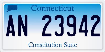 CT license plate AN23942
