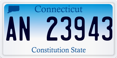 CT license plate AN23943