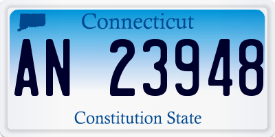 CT license plate AN23948