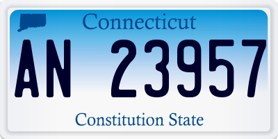 CT license plate AN23957