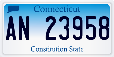 CT license plate AN23958