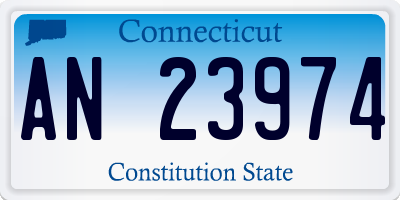CT license plate AN23974