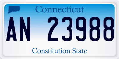 CT license plate AN23988