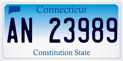 CT license plate AN23989