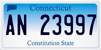 CT license plate AN23997