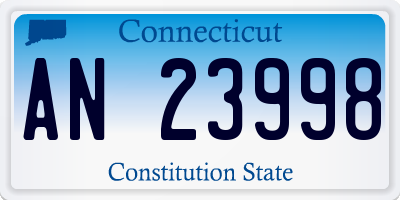 CT license plate AN23998