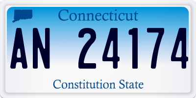 CT license plate AN24174