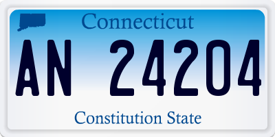 CT license plate AN24204