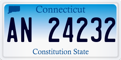 CT license plate AN24232