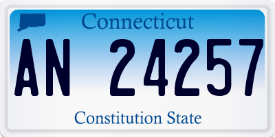 CT license plate AN24257