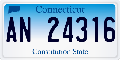 CT license plate AN24316