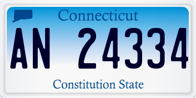 CT license plate AN24334