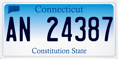 CT license plate AN24387