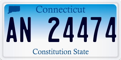 CT license plate AN24474