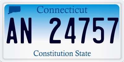 CT license plate AN24757