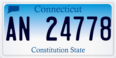 CT license plate AN24778